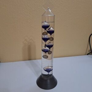 Koch Galileo Thermometer Germany Plastic Temperature‎ Gauge Blue Floating Orbs
